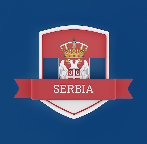 PSD grátis bandeira do emblema da sérvia