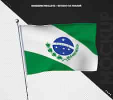 PSD grátis bandeira do estado brasileiro 3d realista paraná brasil