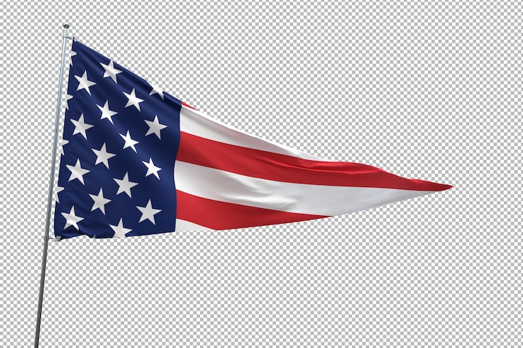 PSD grátis bandeiras americanas em transparente