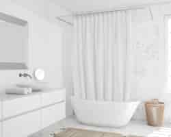 PSD grátis banheira com cortina e armário