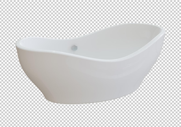 Banheira de cerâmica branca moderna isolada no fundo branco. renderização 3d