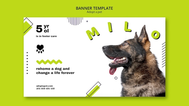 Banner com modelo de adoção de animais