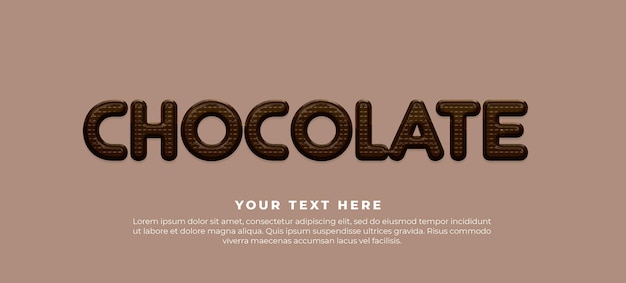 PSD grátis banner com texto realista chocolate com texto em fundo escuro