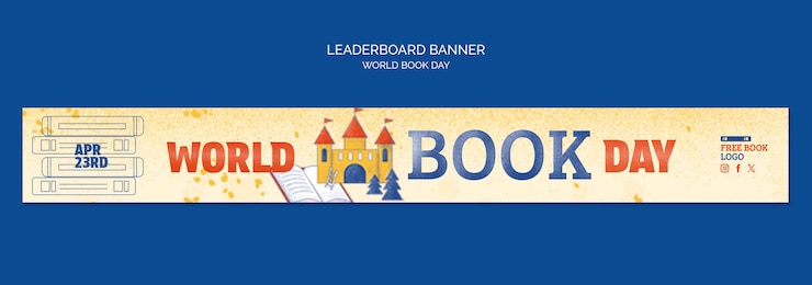 PSD grátis banner da tabela de classificação da celebração do dia mundial do livro