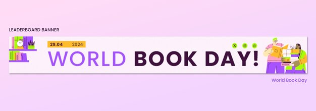 Banner da tabela de classificação da celebração do Dia Mundial do Livro