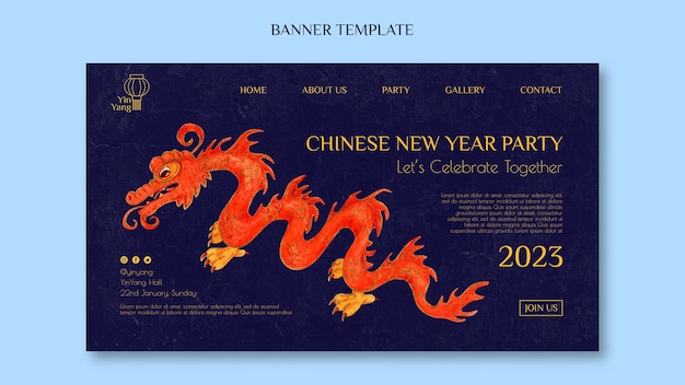 PSD grátis banner de celebração do ano novo chinês