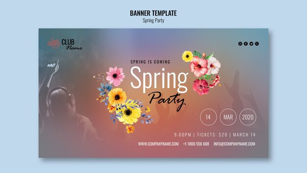 Banner de festa primavera com foto