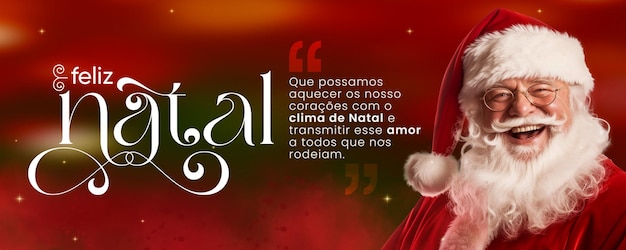 Banner de mídia social feliz natal feliz com papai noel