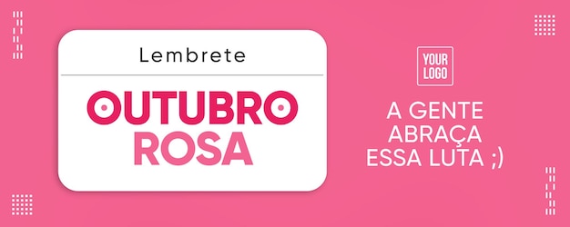 Banner de mídia social lembrete de campanha de outubro rosa no Brasil