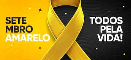 PSD grátis banner de mídia social setembro amarelo tudo para a vida!