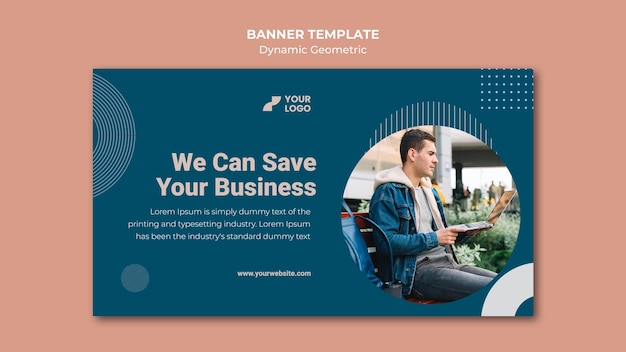 Banner de modelo de anúncio comercial