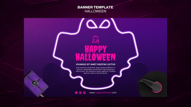 Banner de modelo de anúncio de evento de Halloween