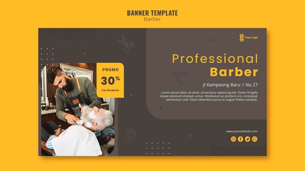 Banner de modelo de barbearia