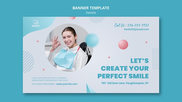 Banner de modelo de clínica dentista