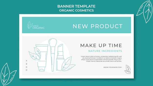 Banner de modelo de cosméticos orgânicos