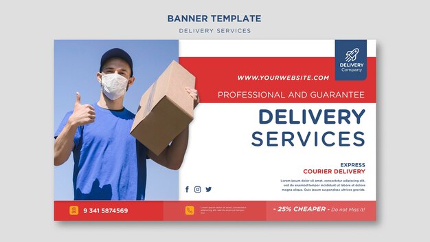 Banner de modelo de serviços de entrega