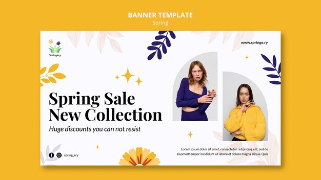 Banner de nova coleção de venda de primavera