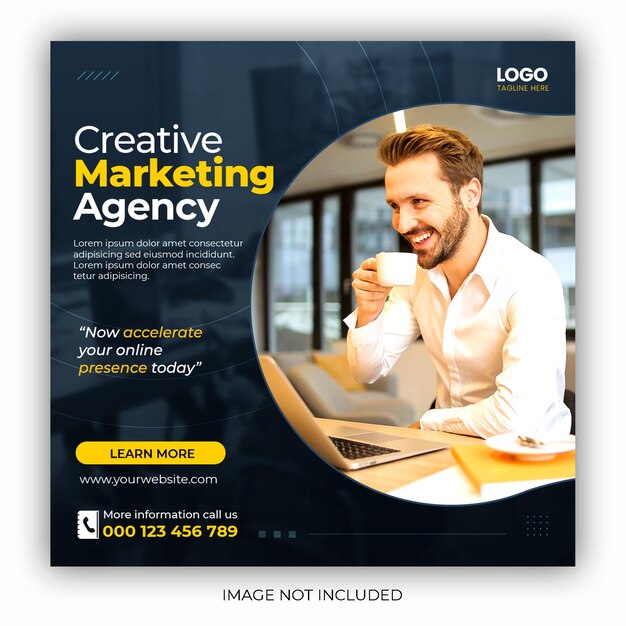 Banner de postagem de mídia social corporativa de agência de branding
