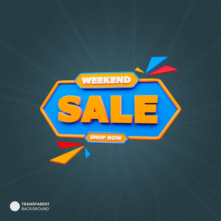 PSD grátis banner de promoção 3d de venda de fim de semana
