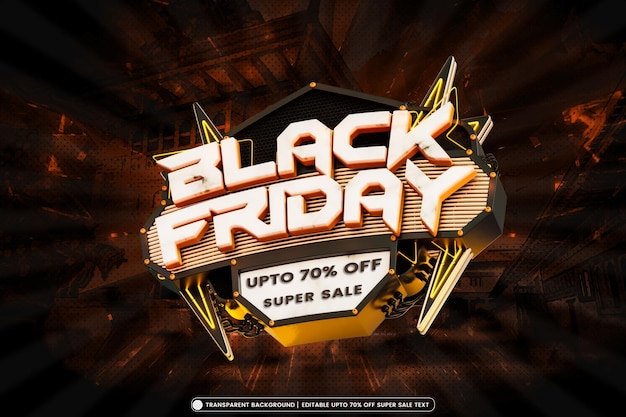 Banner de promoção da black friday com texto editável