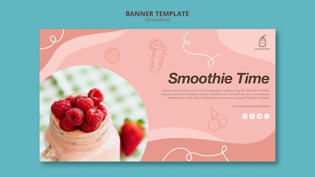 Banner de smoothie criativo com foto