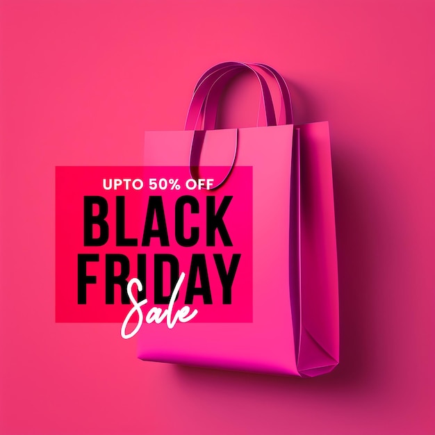 PSD grátis banner de venda da black friday em pink amp black para mídias sociais e fins comerciais