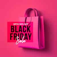 PSD grátis banner de venda da black friday em pink amp black para mídias sociais e fins comerciais