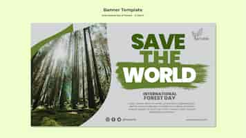 PSD grátis banner do dia internacional da floresta
