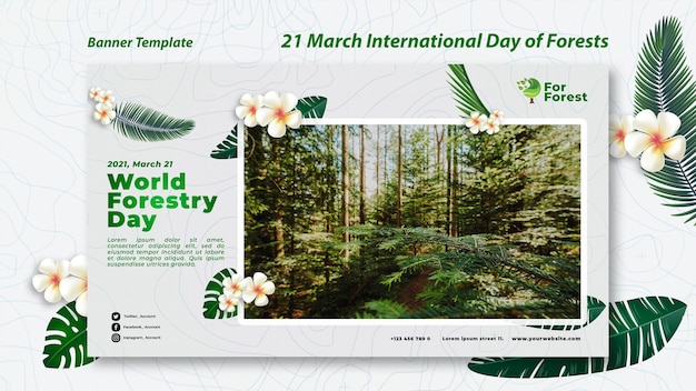 PSD grátis banner do dia internacional das florestas