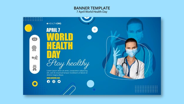 Banner do Dia Mundial da Saúde com foto