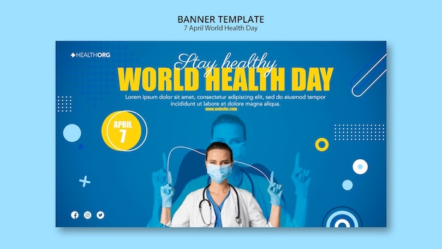 Banner do dia mundial da saúde com foto
