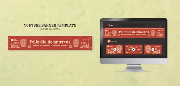Banner do YouTube da celebração do Dia dos Mortos