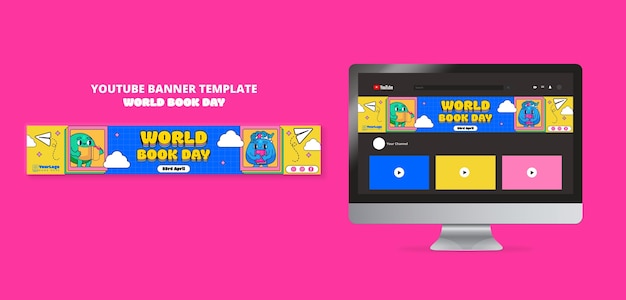 Banner do youtube da celebração do dia mundial do livro