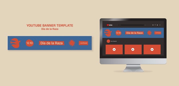 Banner do youtube de celebração do Día de la raza