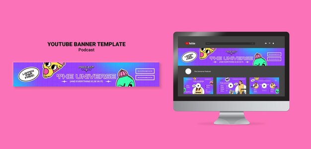 Banner do youtube do podcast do universo