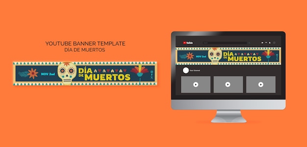 Banner do youtube para celebração do dia de muertos