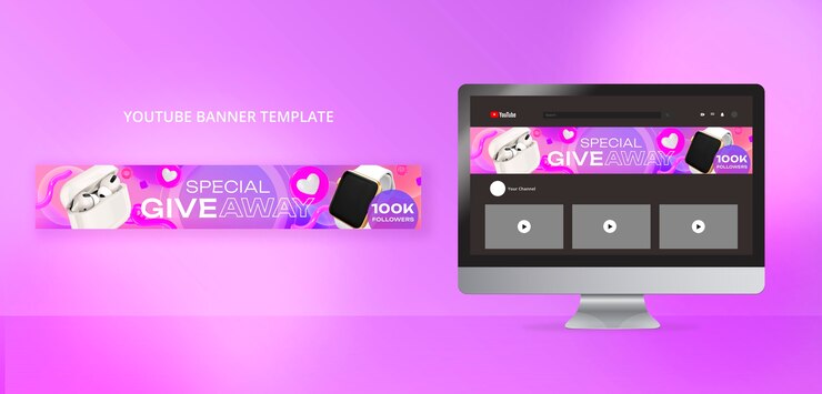 PSD grátis banner gradiente do youtube para oferta de mídia social
