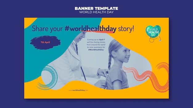 Banner horizontal com foto do dia mundial da saúde