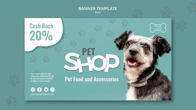 Banner horizontal da loja de animais