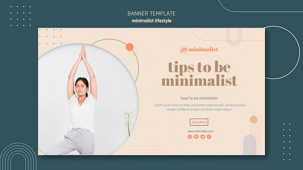 Banner horizontal de estilo de vida minimalista
