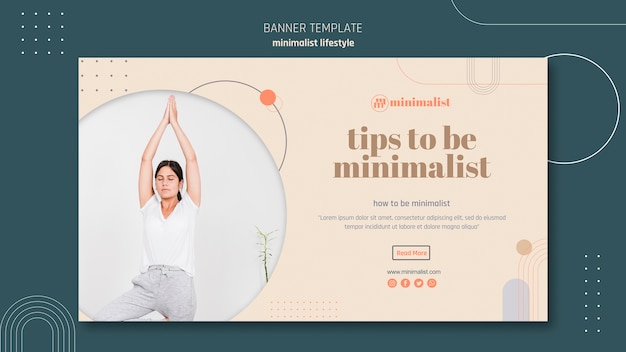 PSD grátis banner horizontal de estilo de vida minimalista