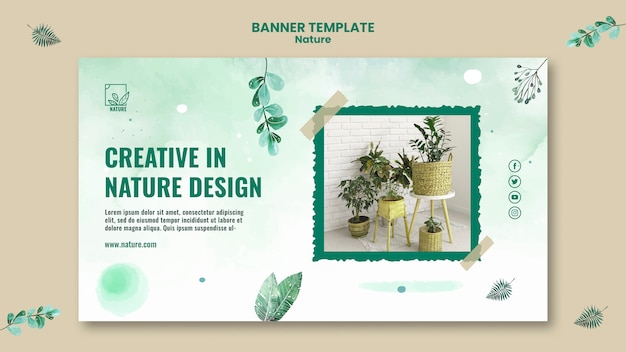Banner horizontal de natureza criativa