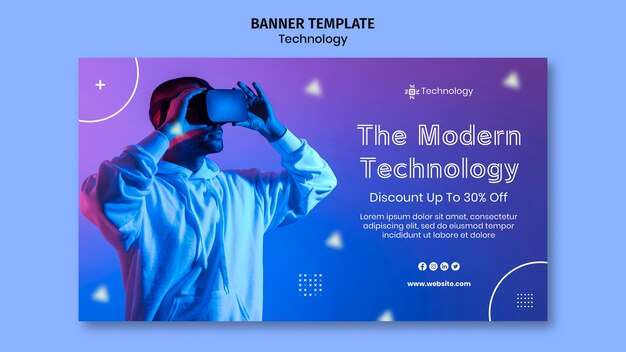 Banner horizontal de realidade virtual