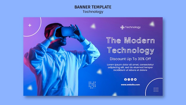 Banner horizontal de realidade virtual