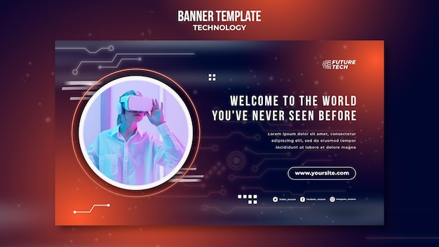 Banner horizontal de tecnologia