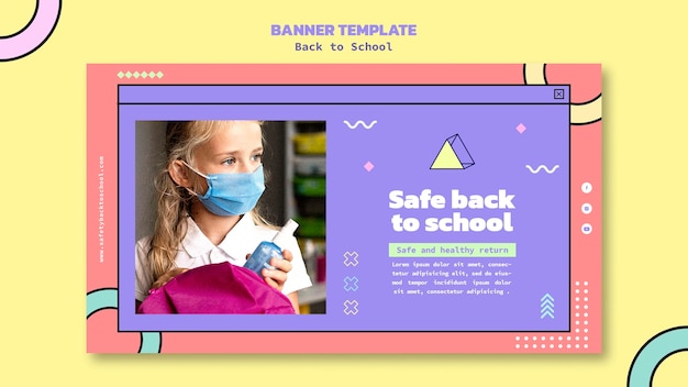 Banner horizontal de volta às aulas
