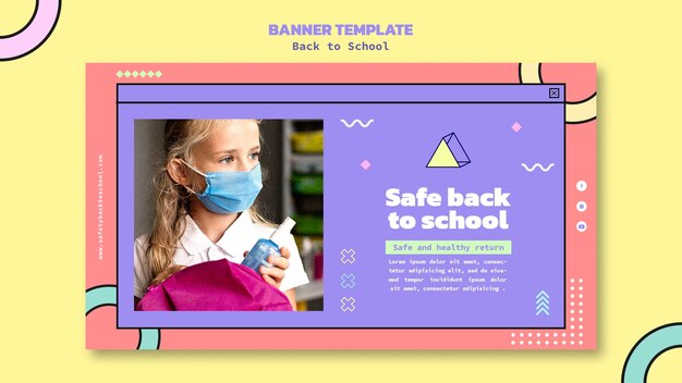 Banner horizontal de volta às aulas