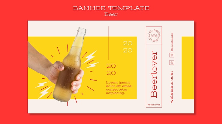 PSD grátis banner horizontal para amantes de cerveja