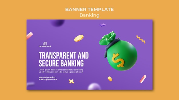Banner horizontal para banco e finanças online