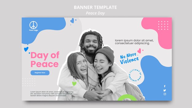 Banner horizontal para celebração do dia internacional da paz